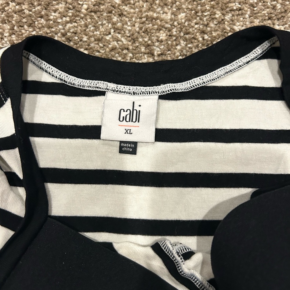 CAbi Striped Black and White Sleeveless Top - Picture 2 of 3
